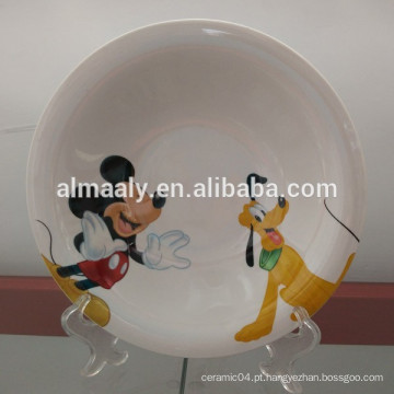 Chapa grossa de porcelana com mickey decalque